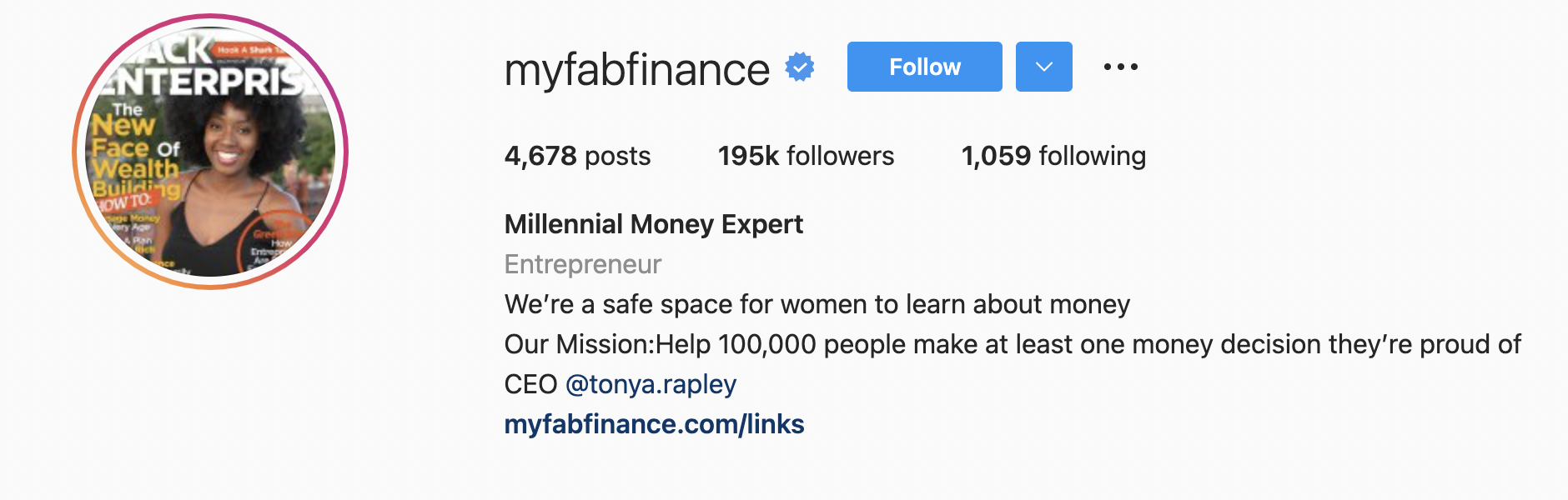 MyFabFinance Instagram