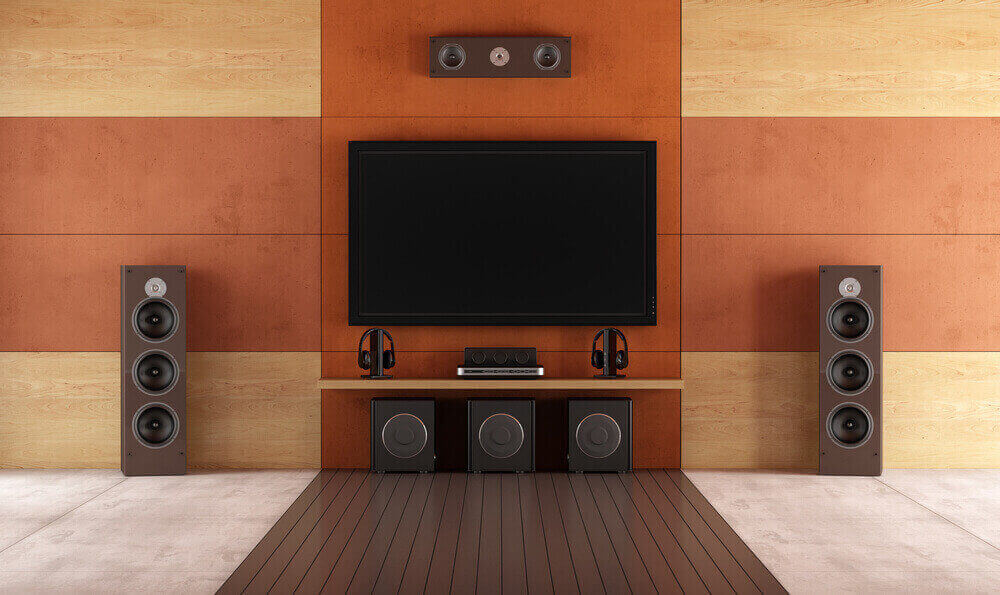 Modern home theater room without furniture.