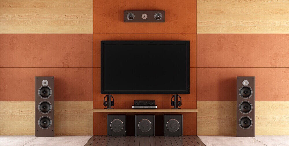 Modern home theater room without furniture.