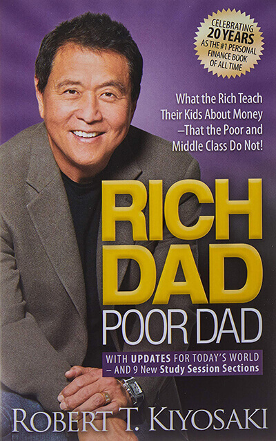 Rich Dad Poor Dad by Robert T. Kiyosaki book cover.